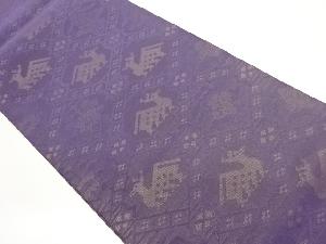 蜀江に花葉・有栖川模様織出し全通リバーシブル袋帯